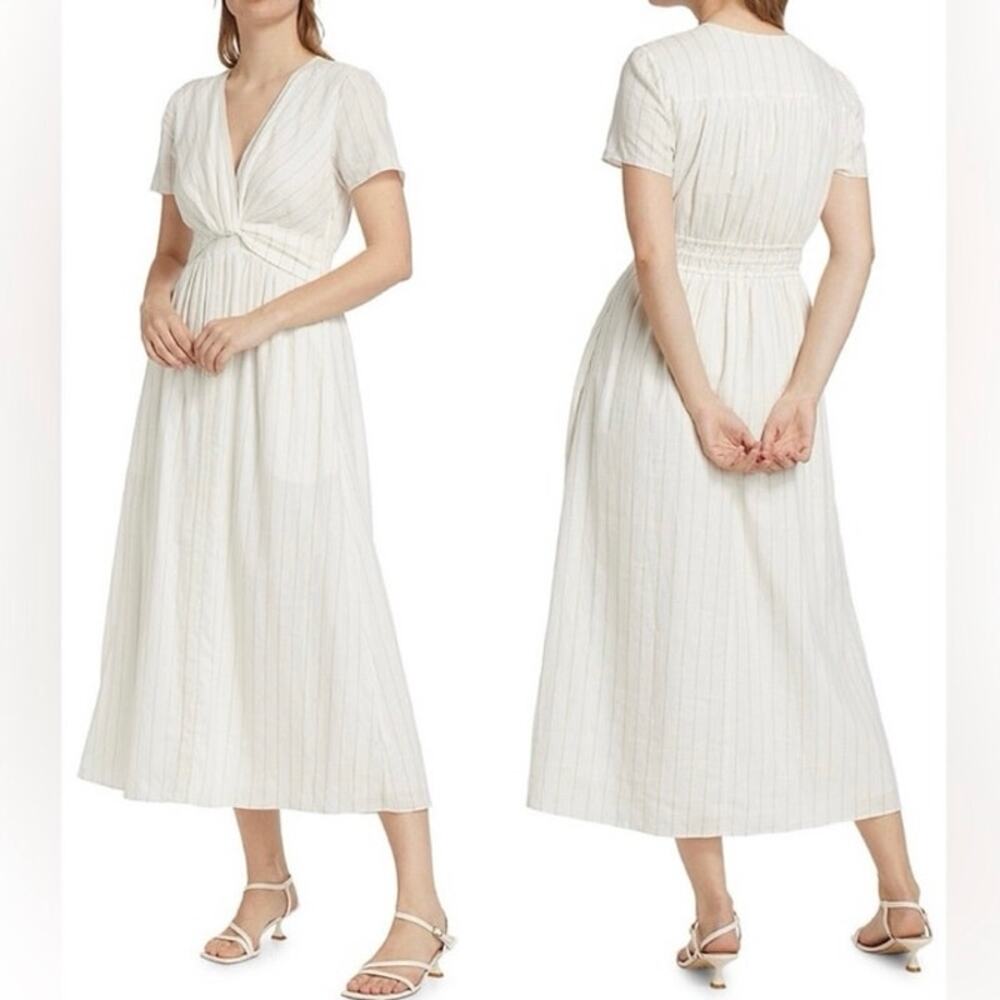 10 Derek Lam Esmeray
Striped Linen Blend Cream
Midi-Dress Size 46 ( US 10)